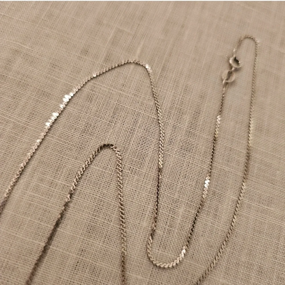 Vintage Vior Italy 925 Sterling Silver S Link Chain Slide Ball Necklace 16